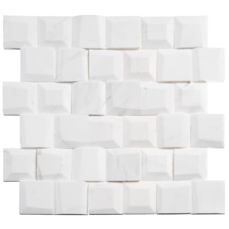 Andova Tiles SAMPLE Regal 2 x 2 Beveled Marble Brick Joint Mosaic Wall Tile SAM-ANDREG528